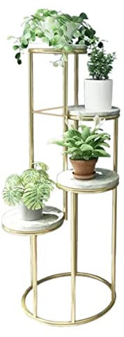 Blumenständer Blumenregal Blumenbank Matal Blumenständer Indoor Multi-Layer Blumentopf Rack Wohnzimmer Balkon Einfache Landung Pflanzenständer Blumentreppe Pflanzenregal ( Color : Gold , Size : 40*40*