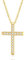 GAVU 18K Vergoldetes Sterling Silber 925 Damen Halskette mit Zirkonia Kreuz Mini Anhänger