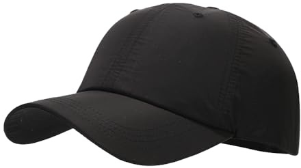 Waterproof Baseball Cap Breathable UPF50+ Caps for Men Women Outdoor Sport Adjustable Rain Quick Dry Hat Black