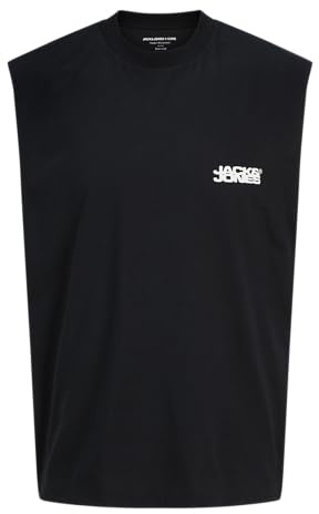 Jack & Jones Camiseta sin Mangas Jcosago Graphic Back para Hombre, Negro, M