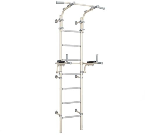 Wandmontierte Gymnastikleiter Sprossenwand Gym Kletterwand Sportgerät Teenager Plus- weiß