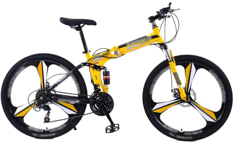 GLSQBVRP Bicicleta De Montaña Plegable De 24 Y 26 con Doble Suspensión Y 21 Velocidades, Cuadro De Acero De Alto Carbono, Ideal para Adultos, Hombres, Mujeres Y Adolescentes C,26 Inch