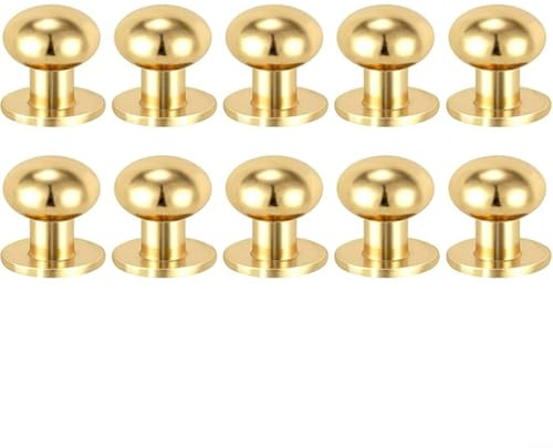 Startbuymore Juego de 10 pomos dorados para cajones, pequeños pomos de cocina, aleación de zinc, para armarios, joyeros y muebles