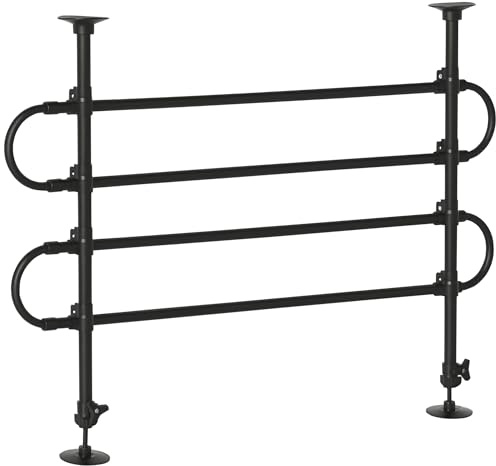 PawHut Grille de séparation pour Chien Universel, barrière de sécurité Extensible pour Animaux de Compagnie, réglable Largeur: 87-135 cm Hauteur: 60-105 cm, pour Usage Universel, en Acier Noir