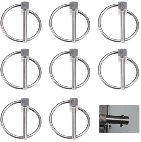 Nilioyul Lot de 8 goupilles pliantes Lynch Pin en acier inoxydable 304 Goupille à serrage rapide Épingles à nourrice rondes pour ferme, bateau, vélo, remorque, tracteur (3 x 35 mm)