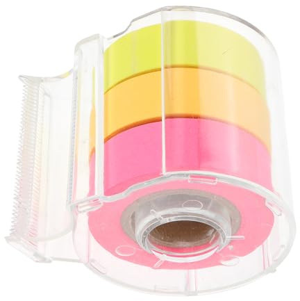 Alipis Lot de 3 set de Rouleaux de Notes Adhésives Multifonctionnelles Autocollantes Format Compact Portable Couleurs Vives avec Distributeur de Ruban Adhésif pour Maison et Bureau