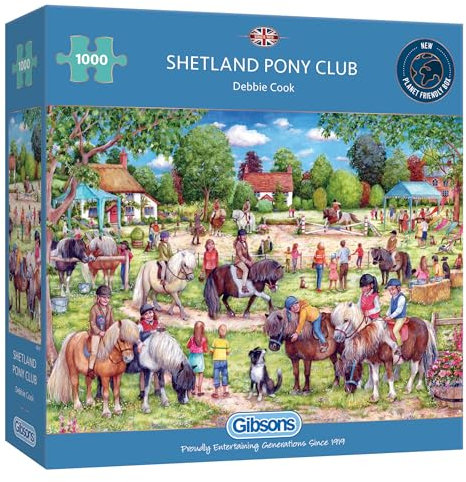 Shetland Pony Club | 1000 Piece Jigsaw Puzzle | Pony & Horse Puzzle | Sustainable Jigsaw Puzzle for Adults | Premium 100% Recycled Board | Great Gift for Adults | Gibsons Games
