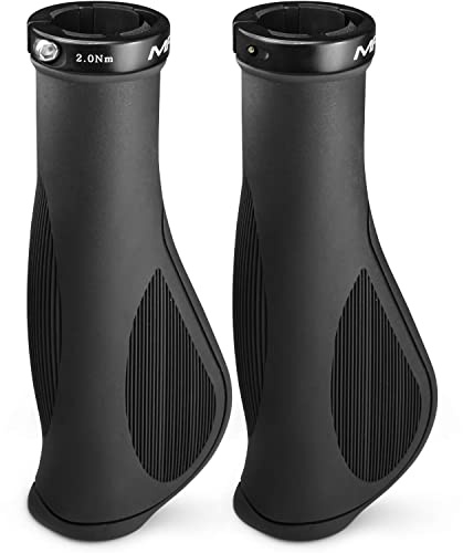 MARQUE Ergo Bike Handlebar Grips Non-Slip, Ergonomic Comfort Design for Bicycle Flat Handle Bar Fit Mountain Bikes, E-Bikes, Hybrid, City Commuters (Ergo Plus)
