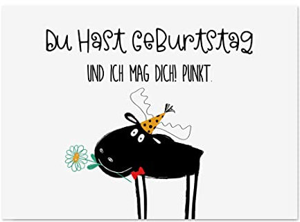 Nastami Postkarte Elch Geschenk Freundin Karte Freundschaft Geburtstagskarte (Du hast Geburtstag)