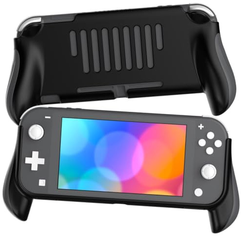 VOVIGGOL Handtagshållare kompatibel med Nintendo Switch Lite 2019, ergonomiskt handhandtag handtag för Nintendo Switch Lite (svart)