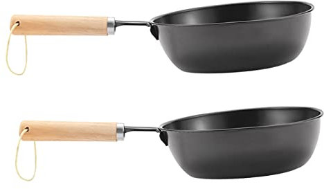 Toddmomy 2pcs Charcoal Burning Pot for Camping Barbecue Garden Party and Material Portable Stove Wooden Handle