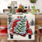 WINAROI Weihnachtsdecken für Tisch,Weihnachtstischläufer Tischläufer Grün,Tischläufer Weihnachten Mode Aquarell Rentier Baum für Drinnen und Draußen Party Küche Esstisch Dekoration