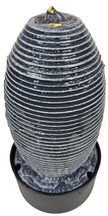 froggit The Fountain 35 Wasserbrunnen, Tischbrunnen, Zimmerbrunnen mit LED Beleuchtung Indoor Outdoor