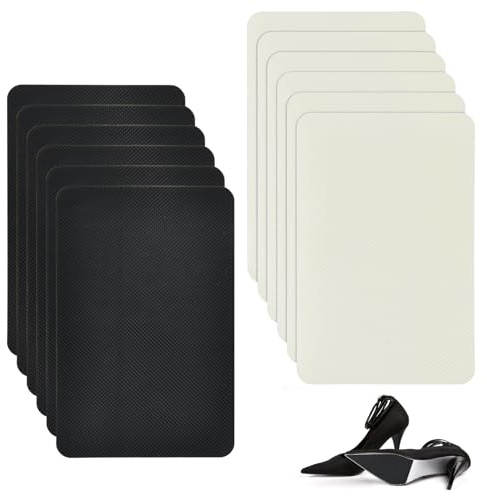 Amexo 12 Piezas Suela Antideslizante Suelas para Zapatillas Suelas para Zapatos de Goma Plantillas Antideslizantes Autoadhesiva Protector Suela Zapatos Almohadillas de Goma Reducción de Ruido