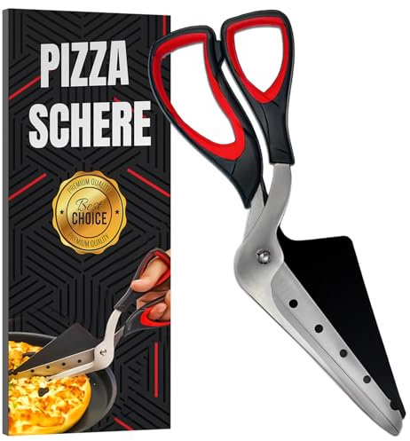 Raafi Scharf Pizzaschere zum Schneiden von Pizza wie ein Profi, ohne den Belag zu entfernen. Pizzaschere Spülmaschinenfest. Einfache Handhabung und Reinigung Pizza Schere (27 cm lang)