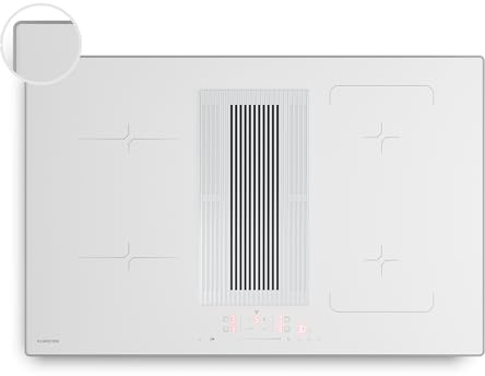 Klarstein Velaire Induktionskochfeld mit Dunstabzug 80 cm – 4 Zonen, 8400W Boost, Flexzone, Touch-Slider, Timer, Kindersicherung, Restwärmeanzeige, integrierter Abzug