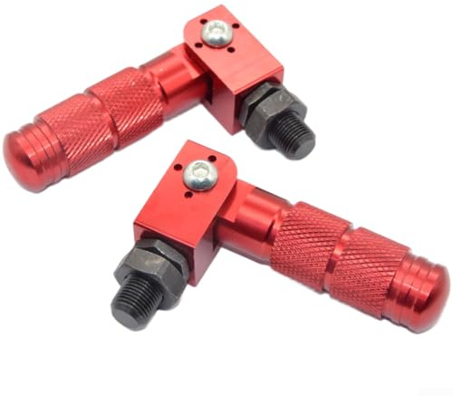 Pedales plegables de alta durabilidad hechos de aleación de aluminio anodizado con mecanizado CNC y mangas roscadas para una experiencia de conducción estable (rojo)