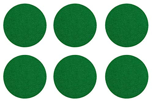 Kasteco 6 Pack Self Adhesive Air Hockey Mallet Felt Pads, Green, 94mm