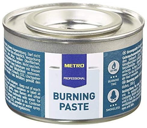 METRO Professional 72 brännpasta per burk 200 g ca 3 timmar för Chafing Dish varmhållningsbehållare Rechaud | rökfri