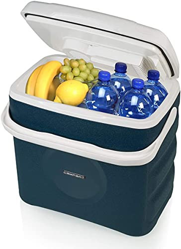 Campart Glacière électrique Arendal - 29 L - 2 compartiments avec cloison amovible - Adaptée pour bouteilles de 2 L - Port USB - Prise allume-cigare & secteur - Maintien au chaud - CB-8630