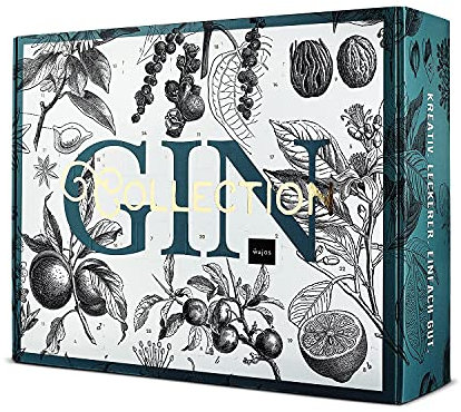 Gin Adventskalender von WAJOS | Cocktail & Gin Tonic Weihnachtskalender mit 24 Türchen voll mit Gin, Tonic Sirup & Likör | Gin Geschenk | Geschenkidee für Gin Fans & Cocktail Liebhaber