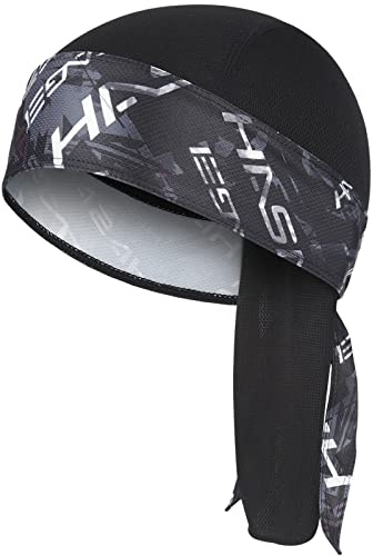 HASAGEI Bandana para hombre y mujer, transpirable, para deporte, para correr, de secado rápido, para el casco de ciclismo, de verano, para bicicleta, Negro , Talla única