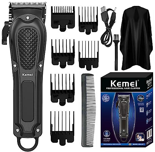KEMEI Hair Clippers for Men Professional Cordless&Corded Barber Clippers for Hair Cutting & Grooming, Rechargeable Beard Trimmer for Men,KM-1071