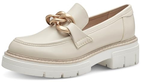 MARCO TOZZI Mocassini Donna con Tacco con Zeppa Vegani, Beige (Cream Gold), 41 EU