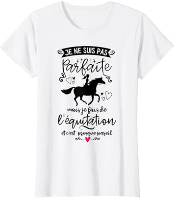 Femme équitation Fan Chevaux Cavalière Femme Drôle Idée Cavalière T-Shirt
