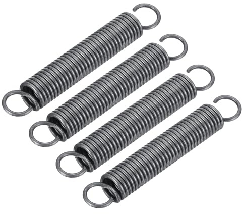 uxcell Extension Spring - 2.5mm Wire Dia, 18mm OD, 120mm Free Length, Silver, Oil Rubbed, Stainless Steel, 4Pcs