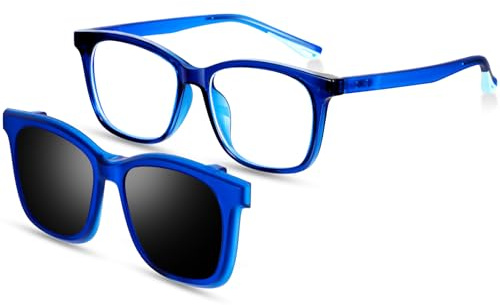 Beipegin Lunette Anti Lumiere Bleue avec Clip Solaire pour Lunettes de Vue, Lunette de Lecture Outdoor Glasses pour Garçons Filles