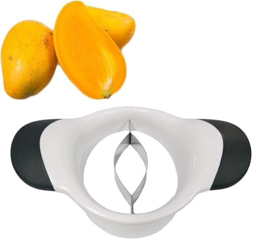 Mango Slicer Peeler Cutter with Stainless Steel Blade – Super Large Mango Cutter Divider with Anti-Skid Handle, Easy Mango Removal Tool, Perfect for Home Kitchen, Fruit Prep, and Quick Slicing