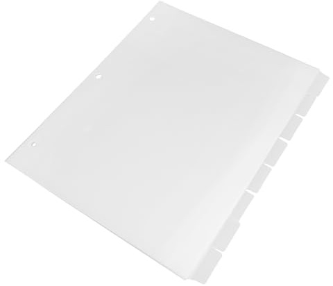 WOONEKY de Separadores de Plástico Pp y Páginas Desmontables para Carpetas 8 Hojas Diseño Simple para Organización en Oficina y Escuela