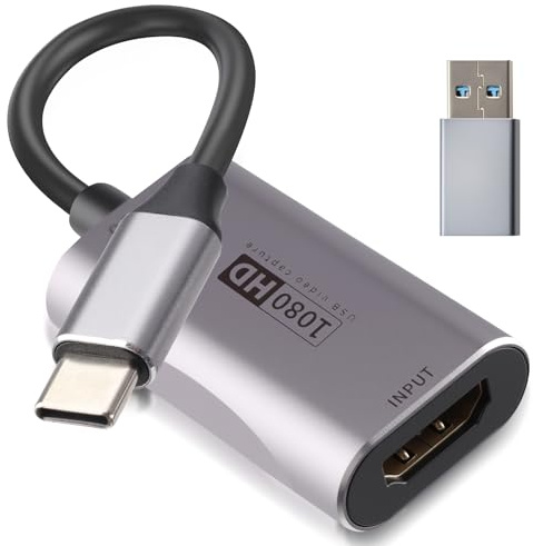 Aivane Capturadora Vídeo HDMI 1080P 60FPS, Compatible con PS4 Switch Notebook Collector Multiplataforma, Tarjeta Capture para Videoconferencias, Streaming, Enseñanza y Juegos(60mm)