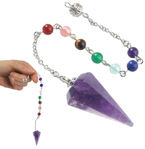 Naturlig ametist kristallpendel,Metafysiskt andligt chakra balanserande | pendel | Dowsing Quartz Pendel för Divination Crystal