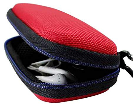 GUBEE Kopfhörer Tasche,Hart Reise Case Hülle Etui für In Ear Ohrhörer,Daten und Ladekabel,Festplatten und Computer Tragbar Aufbewahrungskoffe (Rot)