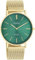 Oozoo Vintage Damen Uhr in Gold/Grün - Armbanduhr Damen mit 20mm Milanaise-Metallband - Analog Damenuhr in rund - C20294
