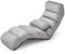 GOPLUS Fauteuil de Sol avec Dossier Inclinable Réglable sur 5 Niveaux, Canapé Paresseux avec Cadre en Fer et Coussin Chaise de Sol Pliable Longue Rembourrée, pour Salon/Chambre 175x55x20CM (Gris)