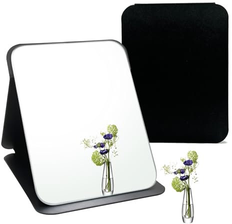 laeeyin Miroir de table pliable - Petit et portable - Miroir cosmétique - Pour plateau de table, portable, maison et voyage (21 x 15 cm)