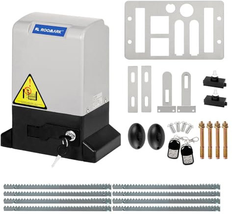 ROOMARK Automatischer Schiebetüröffner angetrieben durch Motor 816 kg, 2 Fernbedienungen Universaltor, Schiebetürmotor, Automatischer Schiebetorantrieb Toröffner