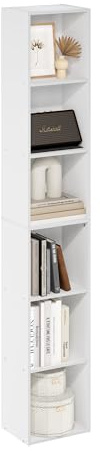 Furinno Luder 6-Tier Open Shelf Bookcase, White