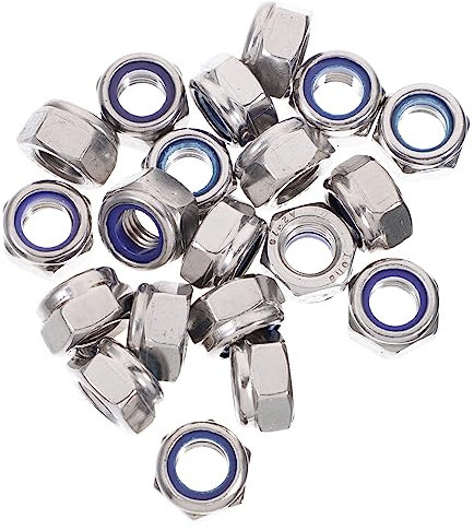 CANIGHT 20 Piezas De Tuercas De Seguridad De Acero Inoxidable Con Inserción De Rosca Tuercas De Seguridad Hexagonales Tuercas De Seguridad Hexagonales