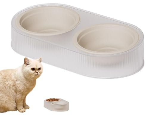 Platos para gatos para comida y agua, juego de platos de comida y agua para perros y gatos, cuencos de alimentación para gatos, cuenco doble para gatos, comedero 2 en 1 para mascotas y alimentador de