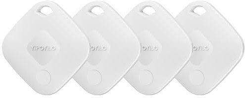 Yipoyilo Buscador de Objetos, Compatible con Apple Buscar (Solo iOS), Localizador de Llaves con Protección de Privacidad, para Llaves, Equipaje, Cartera, Paquete de 4, Blanco