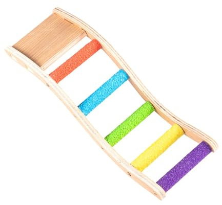 Milageto Échelle à Oiseaux pour Cage, Perroquet, échelle d'escalade, étagère, Jouet à mâcher, Support d'exercice, Accessoire pour Cage à Oiseaux pour