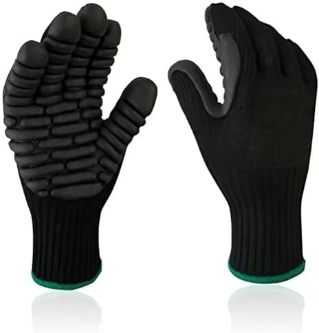 Generico Guanti da lavoro antivibranti professionali - Guanti di sicurezza resistenti agli urti/impatti con polsino elastico(M)