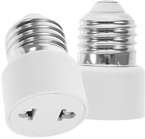 2 Pezzi Portalampada E27, Adattatore Per Presa Luminosa Portalampada a Vite, Prolunga E27 5 Cm, Per Balcone, Veranda, Garage, Telecamera, Terrazza, Decorativo, 2 Poli, Bianco [Classe Energetica A]
