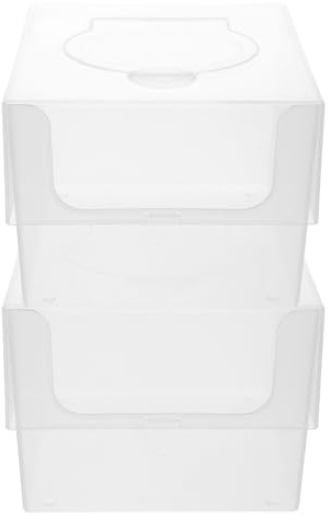 TEMPNAP Caja para Toallitas Faciales Desechables, Contenedor Cuadrado Transparente, 2 Unidades, Estuche Recargable para Cuidado Infantil y Baño
