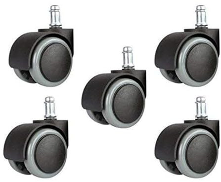 YIOVVOM - Ruedas universales de plástico de poliuretano para sillas de oficina de tamaño estándar, ruedas con vástago de tamaño universal que protegen el suelo