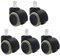 YIOVVOM Lot de 5 roues de rechange universelles de 5,1 cm et de 11 mm pour chaise de bureau - Protection du sol - Plastique PU - Taille standard - Noir/gris